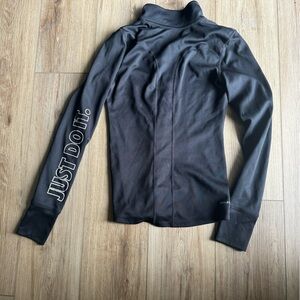 Nike Black 1/4 Zip Jacket with Bold Sleeve Text